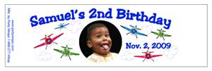 Childrens Birthday Airplane Water Bottle Labels