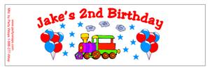 Childrens Birthday Train Water Bottle Labels