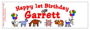 Childrens Birthday Farm Animals Water Bottle Labels