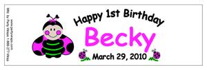 Childrens Birthday Lady Bugs Water Bottle Labels