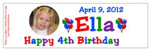 Childrens Birthday Photo Color Water Bottle Labels