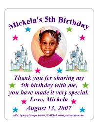 Childrens Birthday Photo Castle Label