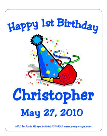 Childrens Birthday Party Hat Label