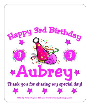 Childrens Birthday Pink Party Hat M&M Tube
