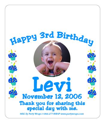Childrens Birthday Photo Cupcake M&M Tube