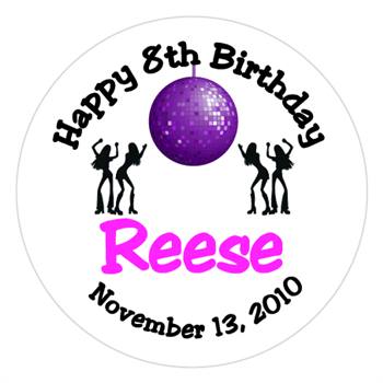 Childrens Birthday Disco Label