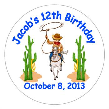 Childrens Birthday Cowboy Lollipop