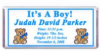 Birth Announcement Double Bear Candy Bar