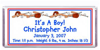 Birth Announcement Baseball Candy Bar