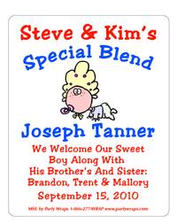 Birth Announcement Cartoon Baby Label