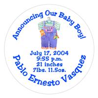 Birth Announcement Overalls Label