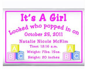 Birth Announcement Girl Popcorn