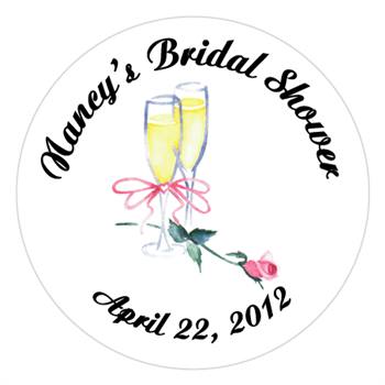 Bridal Shower Champagne Rose Label