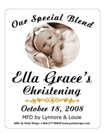 Christening Photo Label