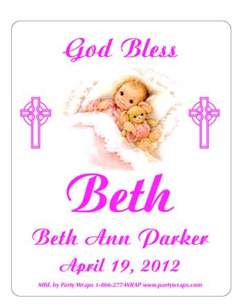 Christening Sleeping Girl Label