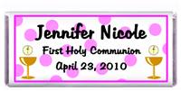 Communion Polka Dots Pink Candy Bar