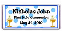 Communion Polka Dots Blue Candy Bar