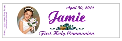 Communion Photo Water Bottle Labels