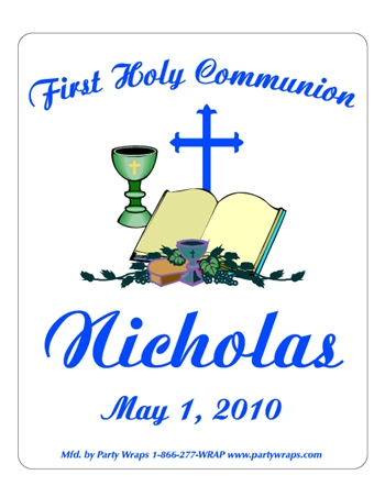 Communion Bible Chalice Cross Label