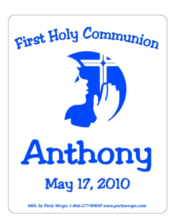 Communion Praying Child Label