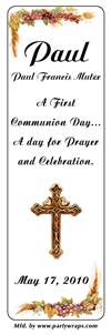 Communion Grape Vine Cross Bookmarker