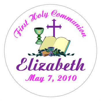 Communion Bible Chalice Cross Label