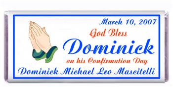 Confirmation Praying Hands Candy Bar
