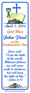 Confirmation Bible Chalice Cross Bookmarker