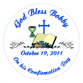 Confirmation Dove Bible Cross Label