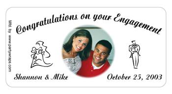 Engagement Bride Groom Photo Label