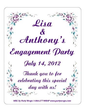 Engagement Purple & Teal Rose Label