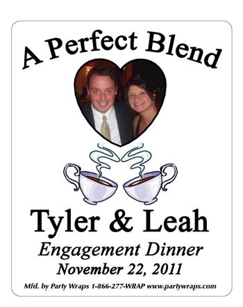 Engagement Coffee Heart Photo Label