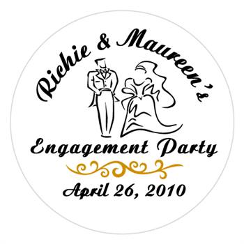 Engagement Bride & Groom Label