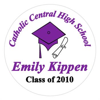 Graduation Cap & Diploma Label