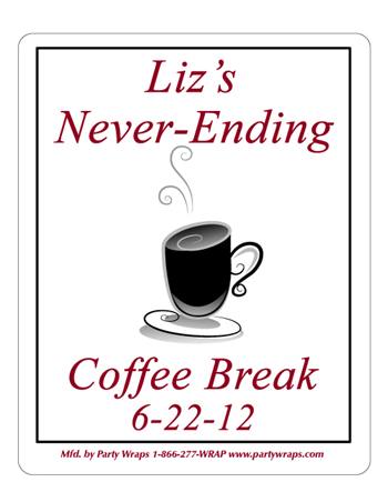 Retirement Coffee Cup Label