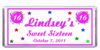 Sweet 16 Burst & Stars Candy Bar