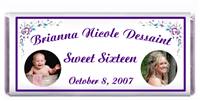 Sweet 16 Double Photo Purple & Teal Candy Bar