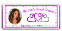 Sweet 16 Photo Triple Heart Candy Bar