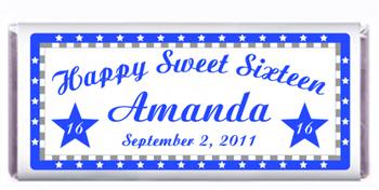 Sweet 16 Stars Border Candy Bar