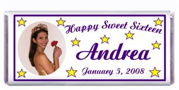 Sweet 16 Photo Stars Candy Bar