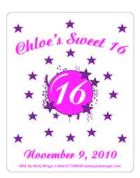 Sweet 16 Burst & Stars Label