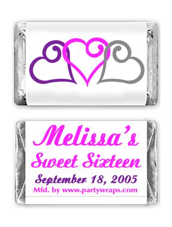 Sweet 16 Miniature Candy Bars - Graphic