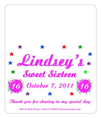 Sweet 16 Burst & Stars M&M Tube