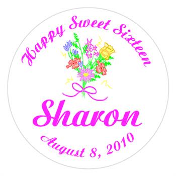 Sweet 16 Bouquet Label