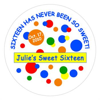 Sweet 16 Polka Dots Label