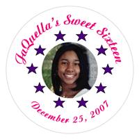 Sweet 16 Photo & Stars Label