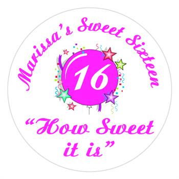 Sweet 16 Burst Label