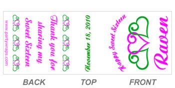 Sweet 16 Triple Heart Label