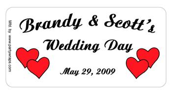 Wedding Double Hearts Label