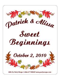 Wedding Fall Leaves Label